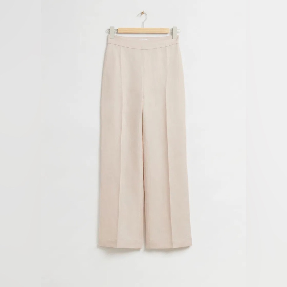 & Other Stories Wide Cut Linen Trousers
